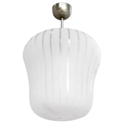 Pre-owned Orrefors Attribution, Pendant Light, Nickel, Glass, Sweden, 1940s In Transparent