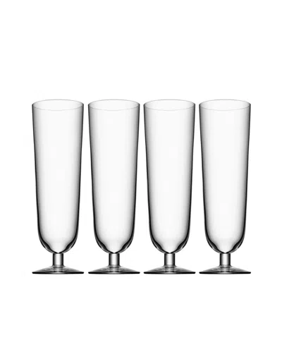 ORREFORS BEER PILS GLASSES, SET OF 4