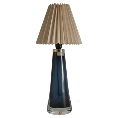 Pre-owned Orrefors Blue Crystal Glass Table Lamp Model Rd 1566 By Carl Fagerlund, , 1960s