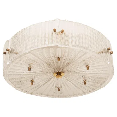 Pre-owned Orrefors Brass Structured Glass Pendant By Carl Fagerlund For  In Sand