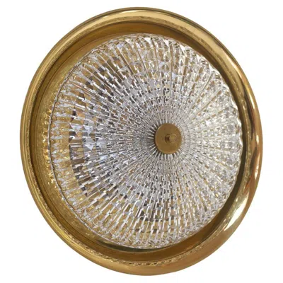 Pre-owned Orrefors Brass Wall Or Ceiling Lamp By Fagerlund For Lyfa, 1960s. In Brown