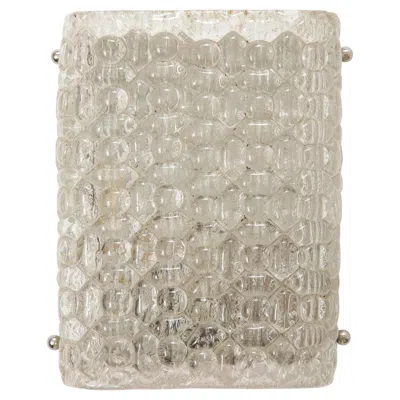 Pre-owned Orrefors Bubbled Crystal Sconce, Scandinavian Modern, Sweden, 1970s In Sand