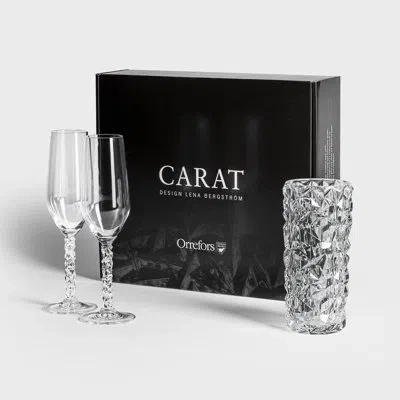 Orrefors Carat 3 Piece Glass Assorted Glassware Set In Black