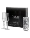 Orrefors Carat 3 Piece Glass Assorted Glassware Set In Black