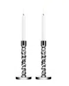 ORREFORS ORREFORS CARAT CANDLESTICK PAIR