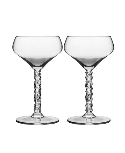 Orrefors Set Of 2 Carat Coupes In Clear