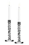 Orrefors Set Of 2 Medium Carat Candlesticks In Clear