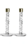 Orrefors Carat Candlesticks, Set Of 2 In Brass