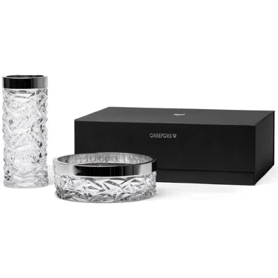 Orrefors Carat Vase & Bowl 2-piece Crystal Gift Set In Transparent