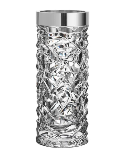 Orrefors Carat Vase With Rim In Silver