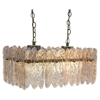 Pre-owned Orrefors Carl Fagerlund Crystal Glass Pendant Lamp From , Sweden In Beige