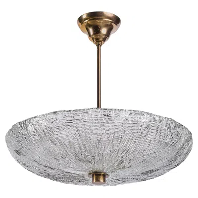 Pre-owned Orrefors Carl Fagerlund, Pendant Light, Brass, Glass, Sweden, 1950s In Clear
