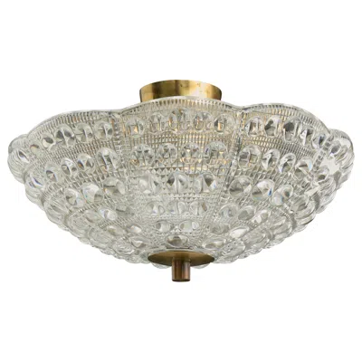 Pre-owned Orrefors Carl Fagerlund, Pendant Light, Brass, Glass, Sweden, 1950s In Transparent