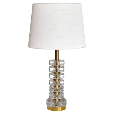 Pre-owned Orrefors Carl Fagerlund Table Lamp In Brass And Glass, , Sweden, 1950s In Transparent