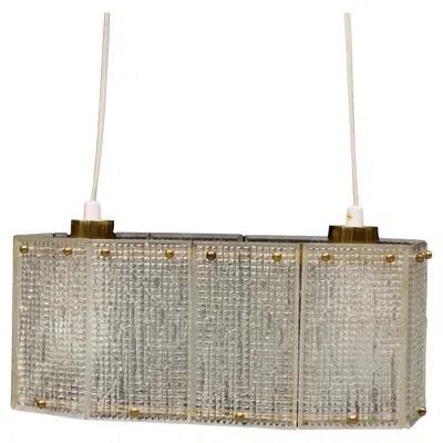 Pre-owned Orrefors Ceiling Light Molded Glass And Brass By  Sweden 1960 In Brown