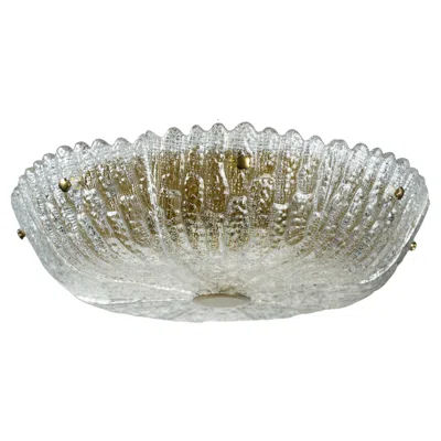 Pre-owned Orrefors Chandelier By Carl Fagerlund Crystal And Brass, Sweden, 1960 In Transparent