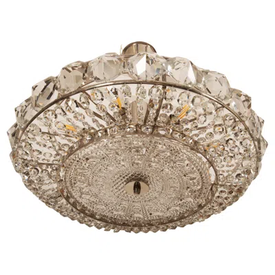 Pre-owned Orrefors Chromed Brass And Glass Chandelier By  From The 1960s In Brown