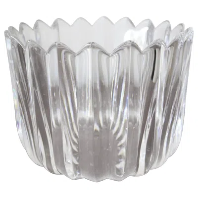 Pre-owned Orrefors "crown" Heavy Crystal Bowl In Gray