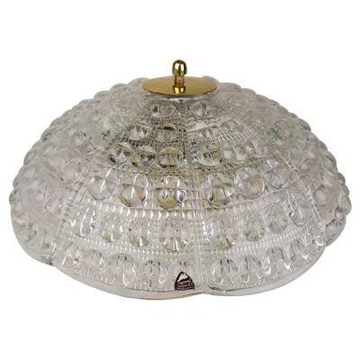 Pre-owned Orrefors Crystal And Brass Ceiling Light By Carl Fagerlund For , 1960s In Transparent
