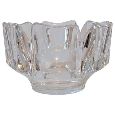 Pre-owned Orrefors Crystal Crown Bowl In Gray