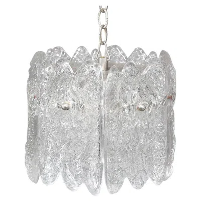 Pre-owned Orrefors Crystal Glass Chandelier By Carl Fagerlund For  In Transparent