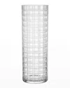 Orrefors Cut In Number Checker Large Vase In Clear