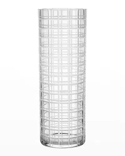 Orrefors Cut In Number Checker Large Vase In Clear