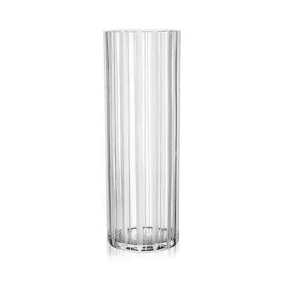 ORREFORS CUT IN NUMBER STRIPES VASE, LARGE