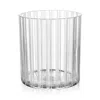 Orrefors 8" Cut In Number Stripes Vase In Clear