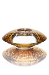 Orrefors Discus Crystal Votive In Gold