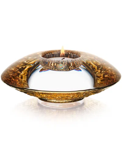 Orrefors Discus Votive In Gold