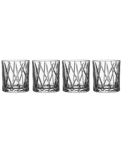 Orrefors Dnu  Set Of Four 8oz Double Old-fashioned Glass Set In Transparent