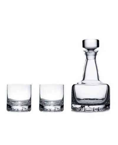 ORREFORS ERIK DOUBLE OLD FASHIONED GLASSES & DECANTER SET