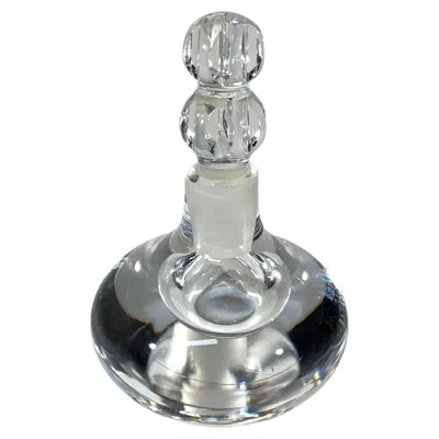 Pre-owned Orrefors Fine Crystal Perfume Bottle With Faceted Stopper By , Sweden. C1980's In Transparent