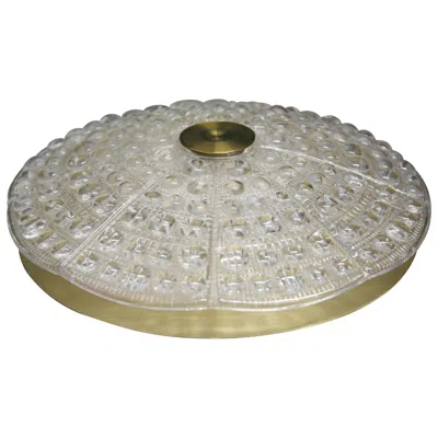 Pre-owned Orrefors Flush Mount, Crystal And Brass, 1960, Sweden In Transparent