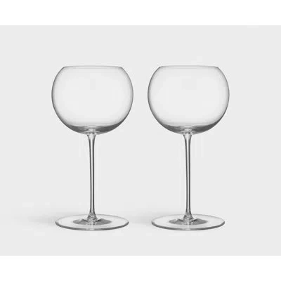 Orrefors Geometry 17.5oz. Handmade Crystal White Wine Glass Set In Clear