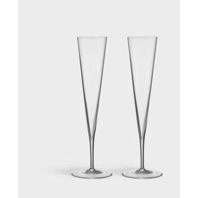 Orrefors Geometry 8.5oz. Handmade Crystal Flute Set In Clear