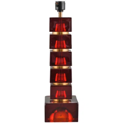 Pre-owned Orrefors Glass Table Lamp  Attributed In Brown