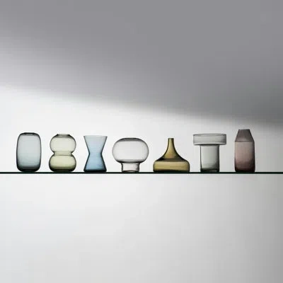 Orrefors Glass Table Vase In Blue,red,green,brown
