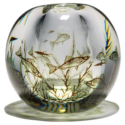 Pre-owned Orrefors Great Fish Graal Vase By Edward Hald For , Sweden 1957 In Gray