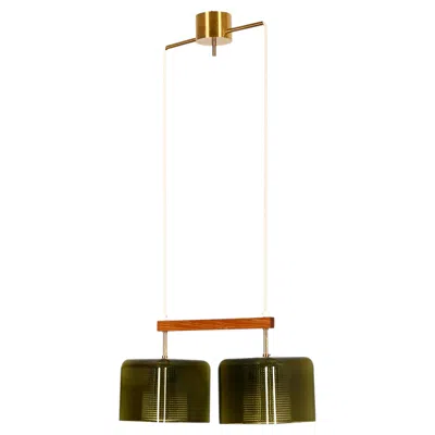 Pre-owned Orrefors Green Glass Pendant Lamp By Carl Fagerlund For  Sweden 1960s