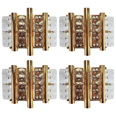 Pre-owned Orrefors Hans-agne Jakobsson Wall Light, Brass & Glass, Sweden, 1970s In Sand