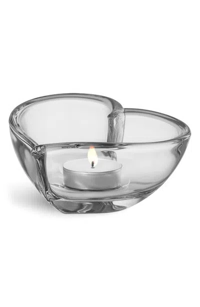 Orrefors Heart Small Votive & Bowl In Clear
