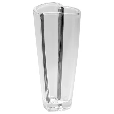 Pre-owned Orrefors Heart Vase Large In Transparent