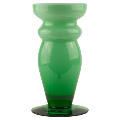 Pre-owned Orrefors Helen Krantz For  Green Glass Vase, Scandinavian Modern 1980s