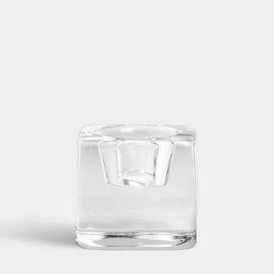 Orrefors Ice Cube Small Crystal Votive Holder In Clear