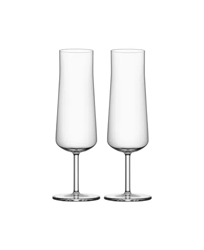 Orrefors Informal Champagne Glass Set, 2 Pieces In Clear