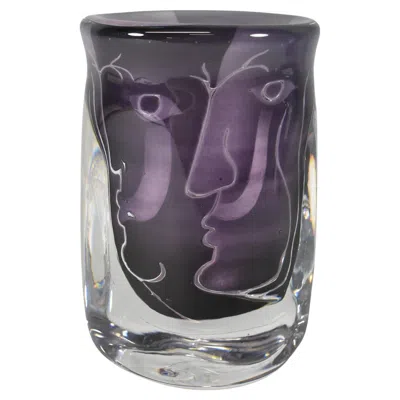 Pre-owned Orrefors Ingeborg Lundin For  "ariel" Art Glass Vase In Transparent