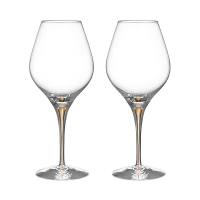 Orrefors Intermezzo Aroma Gold Wine Glass, Set Of 2 - Exclusive In Clear