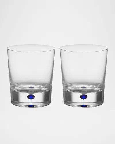 Orrefors Set Of 2 Intermezzo Blue Old Fashioned Glasses In Clear